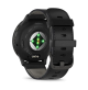 Venu 3 Slate stainless steel bezel with black case and black leather band - 010-02784-52- Garmin